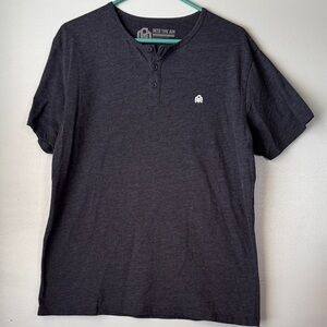 Into The AM Charcoal Men's Short Sleeve Henley